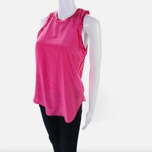 Cinq A Sept Pink 100% silk sleeveless tank top  xsmall ruffle neck and armhole
